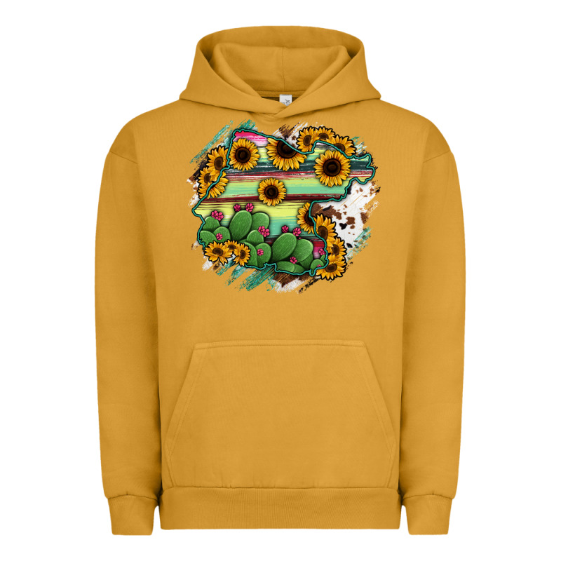Guanajuato Sunflower Serape Map Urban Hoodie by RanaPortraitStore | Teevron