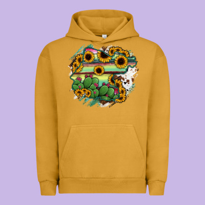 Guanajuato Sunflower Serape Map Urban Hoodie Designed By Ranaportraitstore