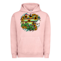 Pigment Salmon Guanajuato sunflower serape map Urban Hoodie - RanaPortraitStore
