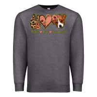 Charcoal Heather Peace Love Jack Russel Premium Sweatshirt - Jasminsmagicworld