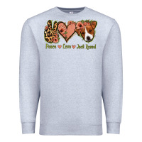 Heather Grey Peace Love Jack Russel Premium Sweatshirt - Jasminsmagicworld