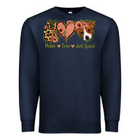 Navy Peace Love Jack Russel Premium Sweatshirt - Jasminsmagicworld