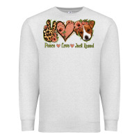 Oatmeal Heather Peace Love Jack Russel Premium Sweatshirt - Jasminsmagicworld