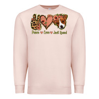 Pale Pink Peace Love Jack Russel Premium Sweatshirt - Jasminsmagicworld