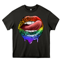 Asphalt rainbow lips pride Heavy Core Tee - FaDigitalArtStudio