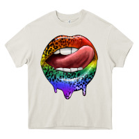 Cream rainbow lips pride Heavy Core Tee - FaDigitalArtStudio