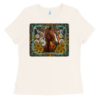 Bone Western Horse Mouse Pad Ladies Tee - CowhideDigitalArt