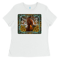 Western Horse Mouse Pad Ladies Tee | Teevron