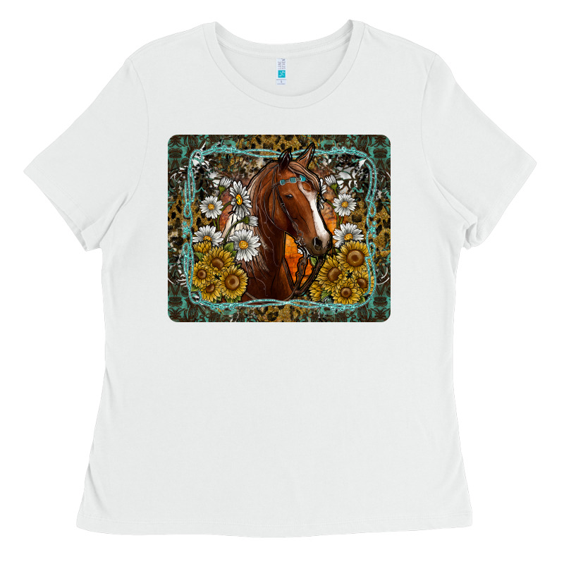 Western Horse Mouse Pad Ladies Tee by CowhideDigitalArt | Teevron