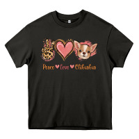 Asphalt Peace Love Chihuahua Heavy Core Tee - Jasminsmagicworld