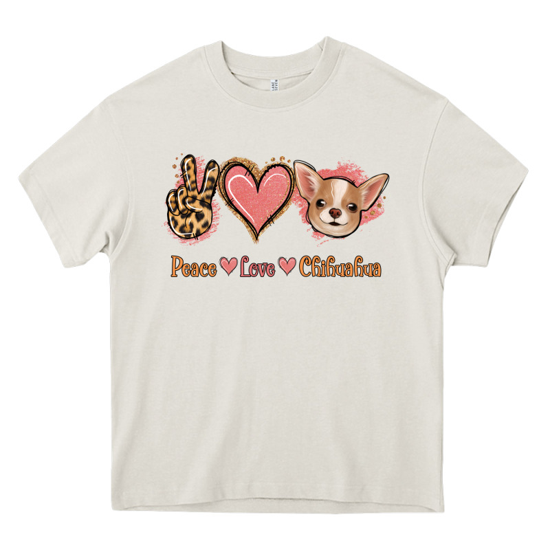 Peace Love Chihuahua Heavy Core Tee by Jasminsmagicworld | Teevron