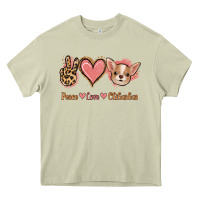 Mossy Peace Love Chihuahua Heavy Core Tee - Jasminsmagicworld