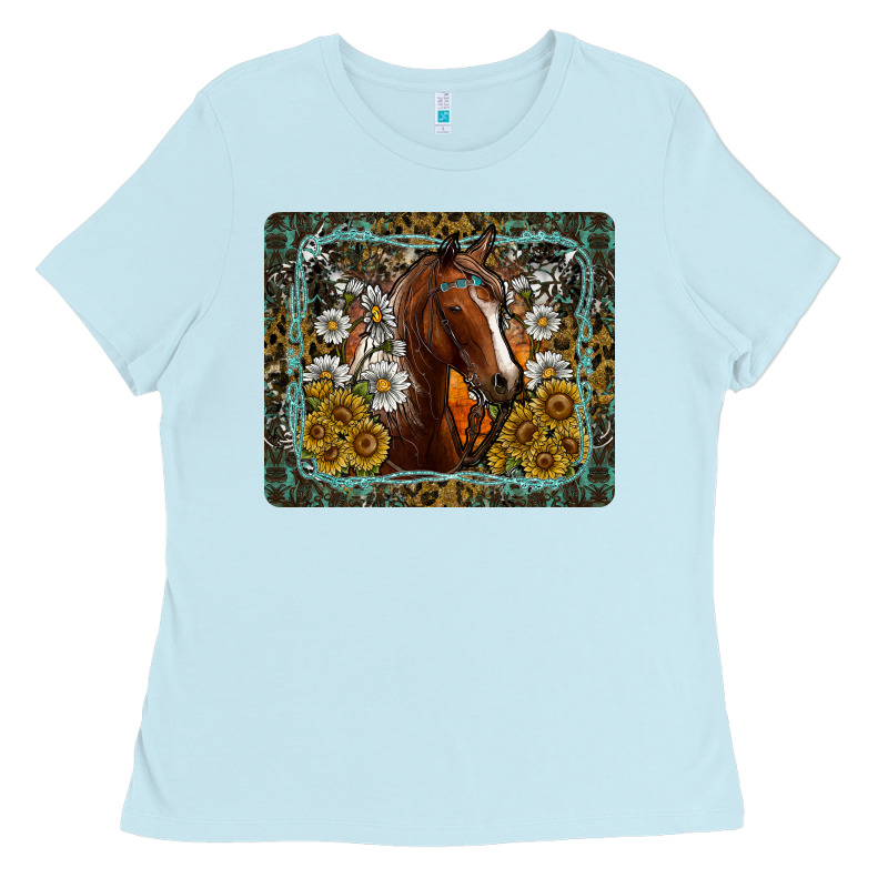 Western Horse Mouse Pad Ladies Tee by CowhideDigitalArt | Teevron