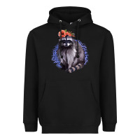 Black Classy But A Little Thrashy Racoon With Flowers Heavyweight Hoodie - Jasminsmagicworld