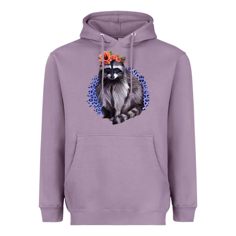 Classy But A Little Thrashy Racoon With Flowers Heavyweight Hoodie by Jasminsmagicworld | Teevron