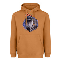 Meerkat Classy But A Little Thrashy Racoon With Flowers Heavyweight Hoodie - Jasminsmagicworld