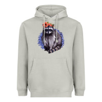 Moon Dust Classy But A Little Thrashy Racoon With Flowers Heavyweight Hoodie - Jasminsmagicworld