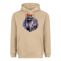 Mushroom Classy But A Little Thrashy Racoon With Flowers Heavyweight Hoodie - Jasminsmagicworld