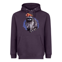 Plum Classy But A Little Thrashy Racoon With Flowers Heavyweight Hoodie - Jasminsmagicworld