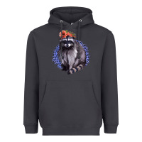 Smoke Classy But A Little Thrashy Racoon With Flowers Heavyweight Hoodie - Jasminsmagicworld