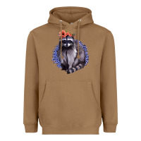 Toasted Coconut Classy But A Little Thrashy Racoon With Flowers Heavyweight Hoodie - Jasminsmagicworld