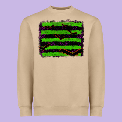 Halloween With Bat Backround Heavyweight Sweatshirt Designed By Ranaportraitstore