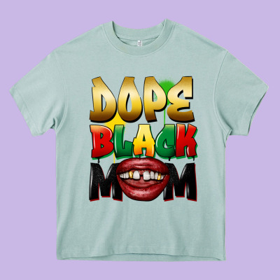 Dope Black Mom Heavy Core Tee Designed By Fadigitalartstudio