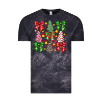 Cloud Black Christmas Cake Bow Vintage Tee - CowhideDigitalArt