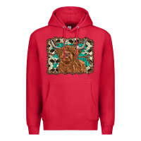 Cardinal highland cow western background Premium Hoodie - RanaPortraitStore