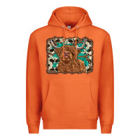 Carrot highland cow western background Premium Hoodie - RanaPortraitStore