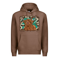 Chestnut highland cow western background Premium Hoodie - RanaPortraitStore