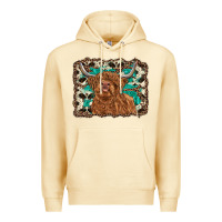 Pina Colada highland cow western background Premium Hoodie - RanaPortraitStore