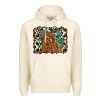 Tofu highland cow western background Premium Hoodie - RanaPortraitStore