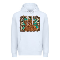 White highland cow western background Premium Hoodie - RanaPortraitStore