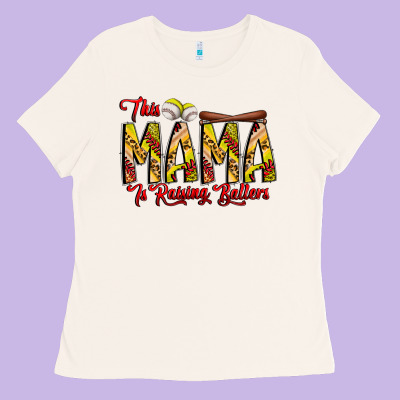 This Mama Is Raising Ballers Softball And Baseball Ladies Tee Designed By Cowhidedigitalart