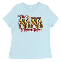Baby Blue this mama is raising ballers softball and baseball Ladies Tee - CowhideDigitalArt