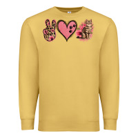 Antique Gold Peace Love Cats Premium Sweatshirt - Jasminsmagicworld