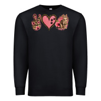 Black Peace Love Cats Premium Sweatshirt - Jasminsmagicworld