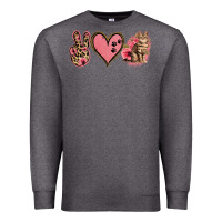 Charcoal Heather Peace Love Cats Premium Sweatshirt - Jasminsmagicworld