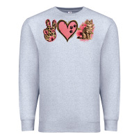 Heather Grey Peace Love Cats Premium Sweatshirt - Jasminsmagicworld