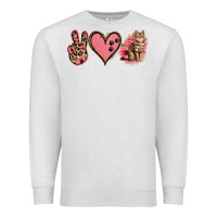Oatmeal Heather Peace Love Cats Premium Sweatshirt - Jasminsmagicworld