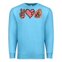 Ocean Blue Peace Love Cats Premium Sweatshirt - Jasminsmagicworld