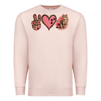 Pale Pink Peace Love Cats Premium Sweatshirt - Jasminsmagicworld