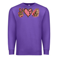 Purple Peace Love Cats Premium Sweatshirt - Jasminsmagicworld