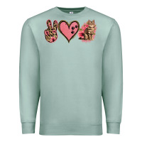 Seafoam Peace Love Cats Premium Sweatshirt - Jasminsmagicworld