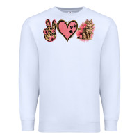 White Peace Love Cats Premium Sweatshirt - Jasminsmagicworld