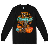 Black thankful cross Long Sleeve Tee - RacoonDesign