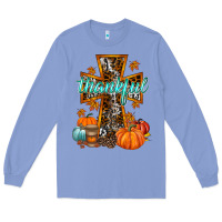 Colony Blue thankful cross Long Sleeve Tee - RacoonDesign
