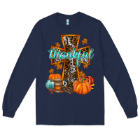 Navy thankful cross Long Sleeve Tee - RacoonDesign