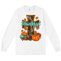 White thankful cross Long Sleeve Tee - RacoonDesign